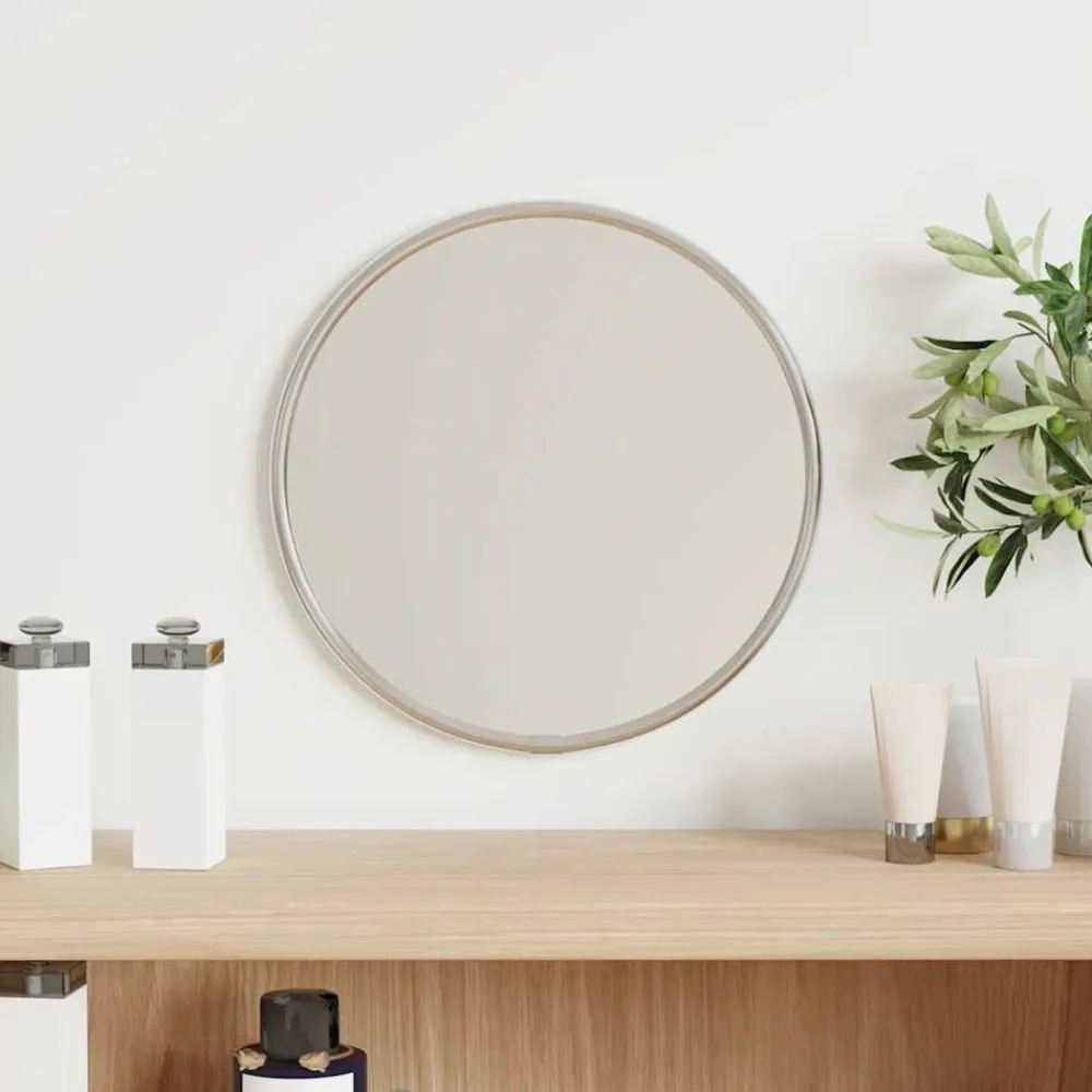 vidaXL Espejo de pared redondo Ø20 cm Plateado Outlet