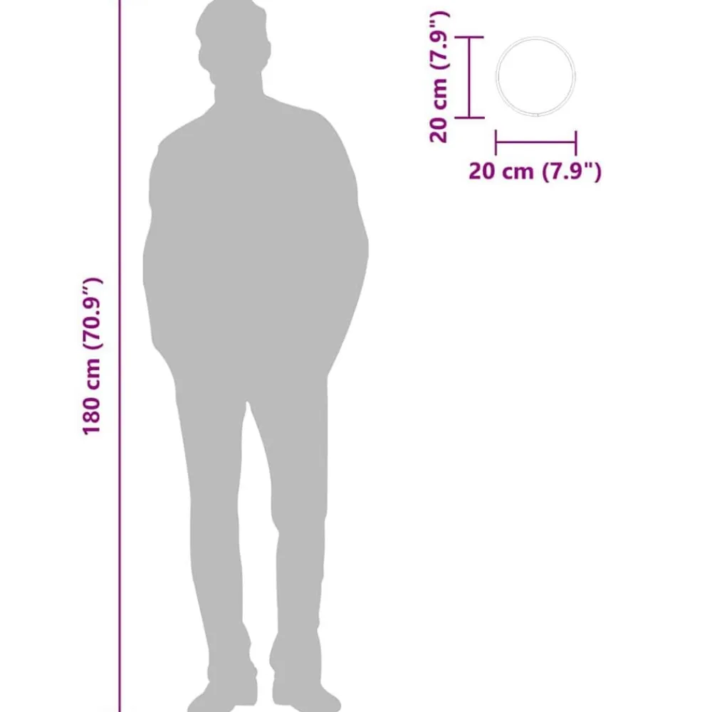vidaXL Espejo de pared redondo Ø20 cm Plateado Outlet