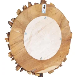 vidaXL Espejo de pared redondo teca 40 cm
