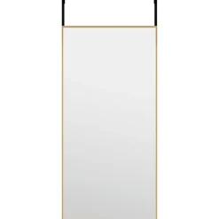 vidaXL Espejo de puerta cristal y aluminio negro 30x60 cm Dorado Sale
