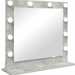 vidaXL Decoración-Espejo de Tocador Rectangular Gris Concreto 60 x 55 x 18 cm