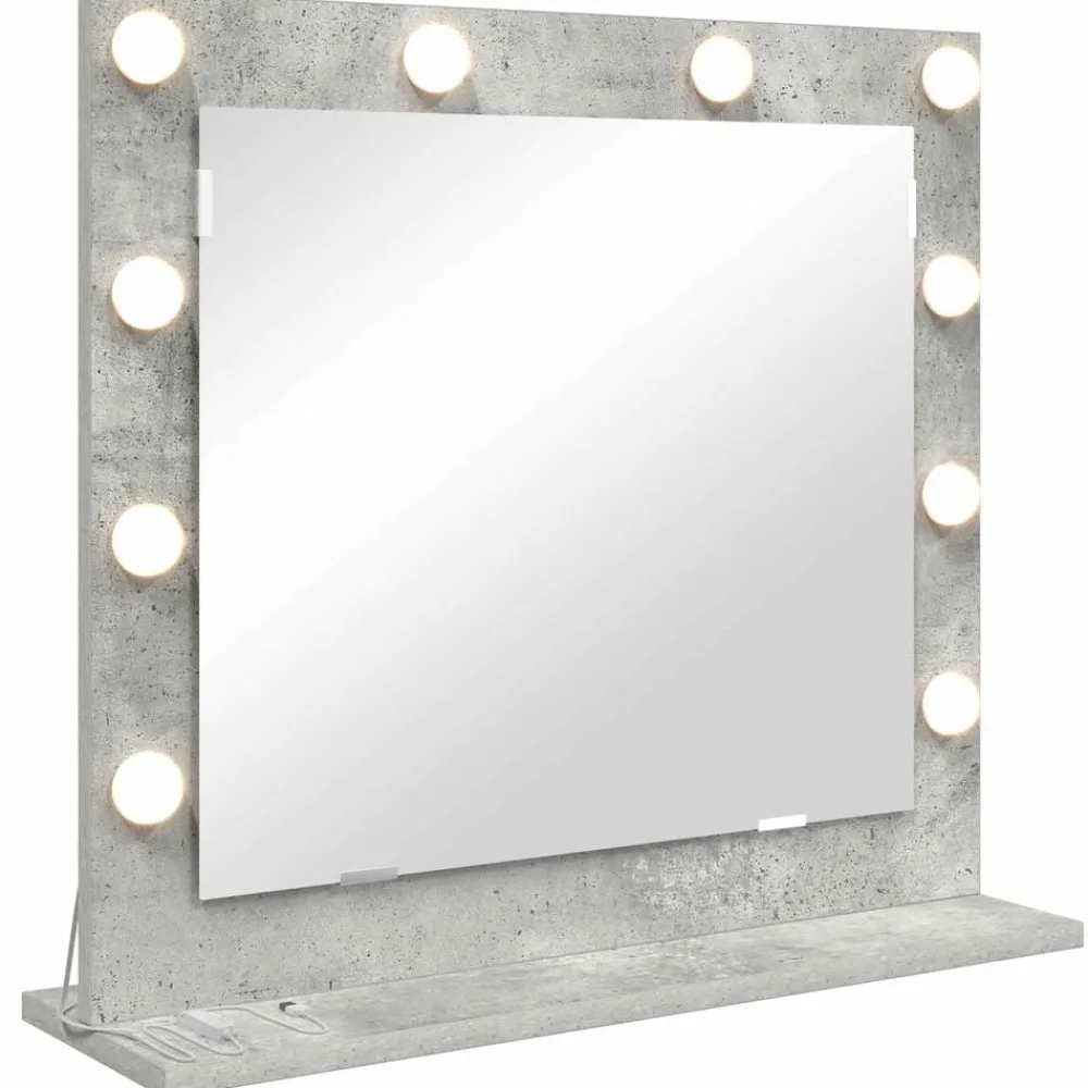 vidaXL Decoración-Espejo de Tocador Rectangular Gris Concreto 60 x 55 x 18 cm