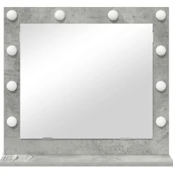 vidaXL Decoración-Espejo de Tocador Rectangular Gris Concreto 60 x 55 x 18 cm
