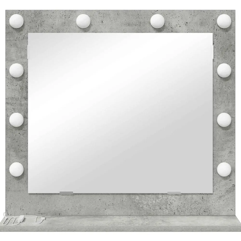 vidaXL Decoración-Espejo de Tocador Rectangular Gris Concreto 60 x 55 x 18 cm