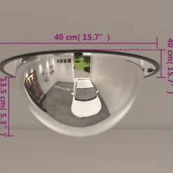 vidaXL Espejo de tráfico con cúpula completa Ø40 cm Acrílico