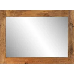 vidaXL Espejo de vidrio y madera maciza de mango 70x50 cm Marrón miel Online
