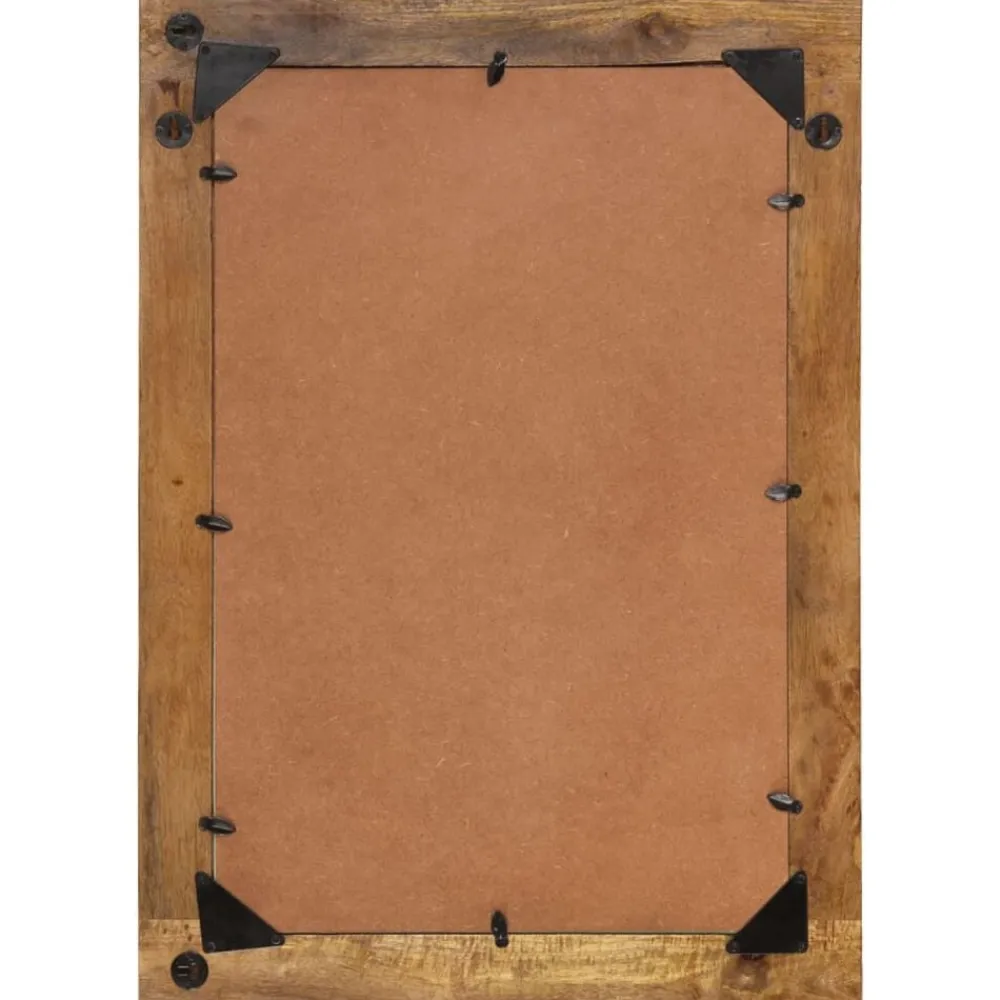 vidaXL Espejo de vidrio y madera maciza de mango 70x50 cm Marrón miel Online