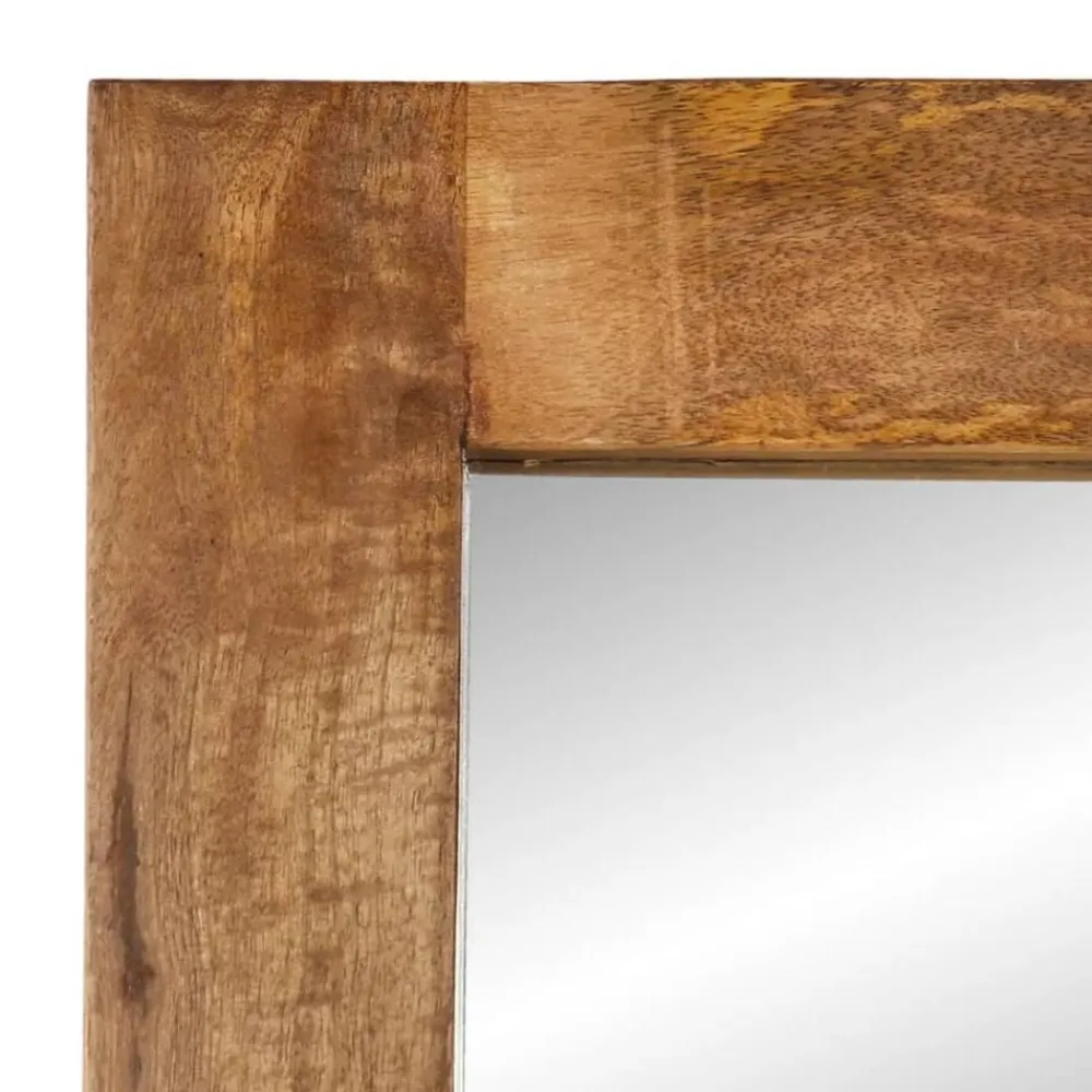 vidaXL Espejo de vidrio y madera maciza de mango 70x50 cm Marrón miel Online