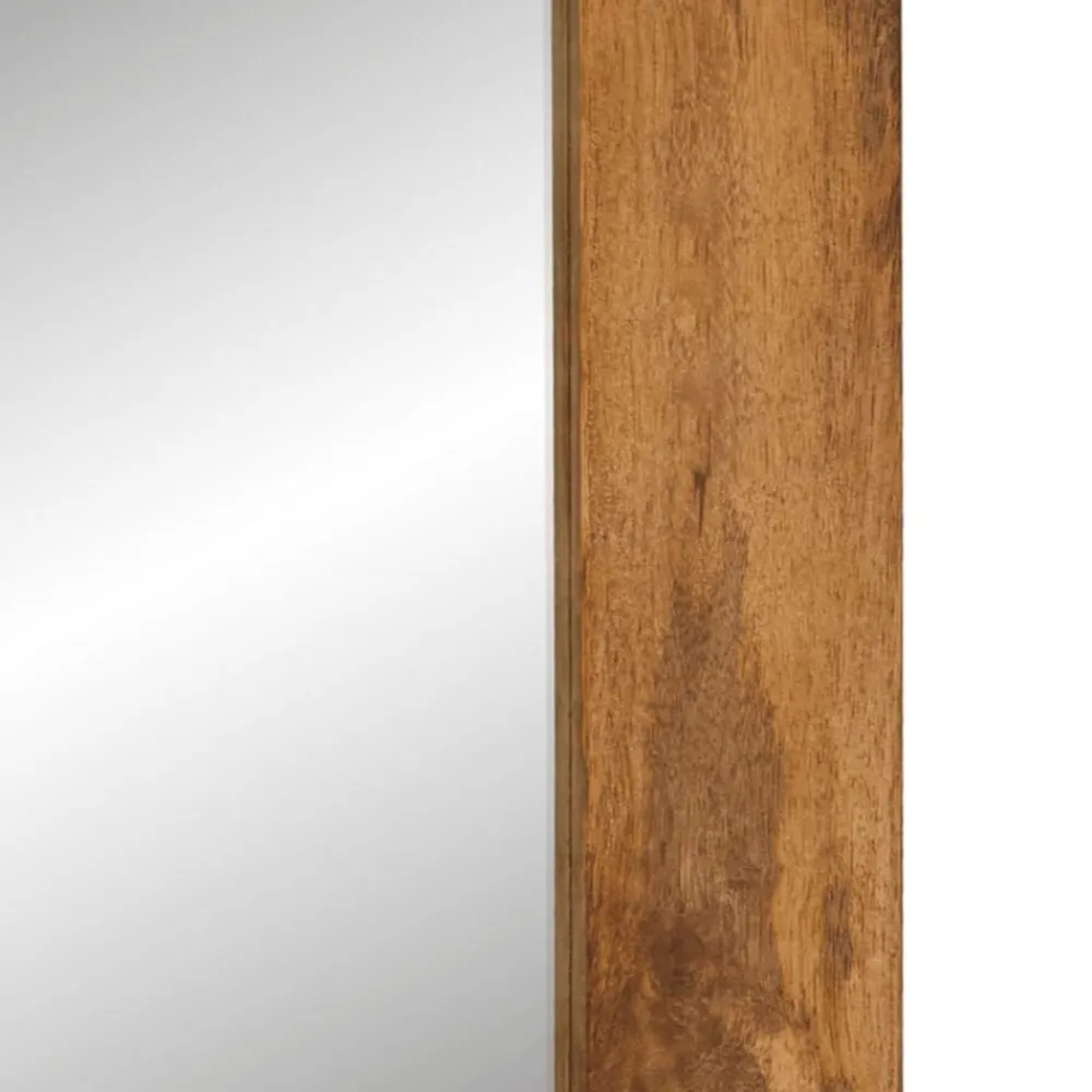 vidaXL Espejo de vidrio y madera maciza de mango 70x50 cm Marrón miel Online