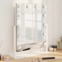vidaXL Salud Y Belleza-Espejo LED para Tocador 44 x 10 x 53 cm Vidrio y acero