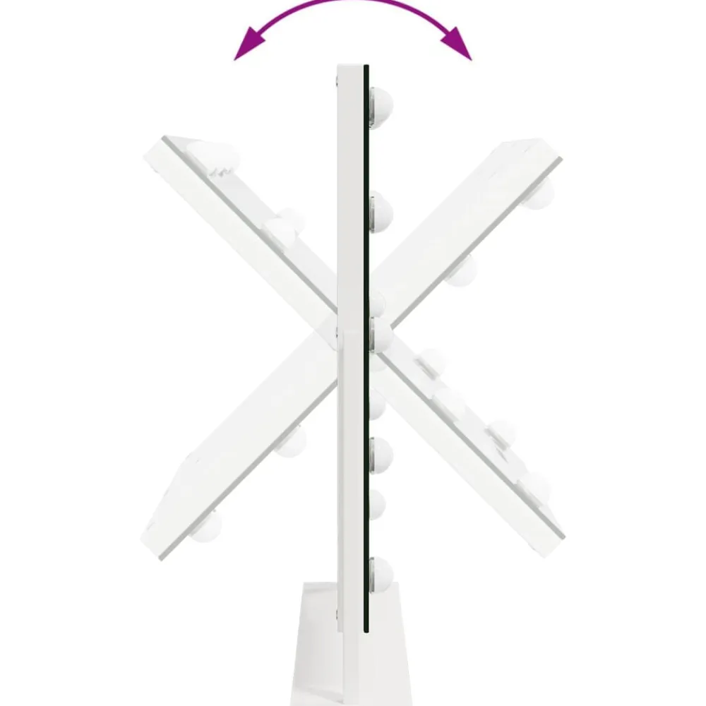 vidaXL Salud Y Belleza-Espejo LED para Tocador 44 x 10 x 53 cm Vidrio y acero