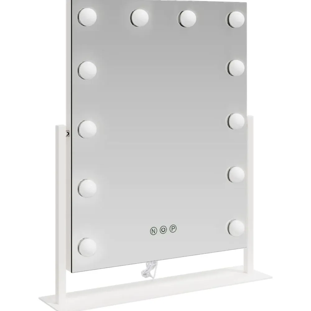 vidaXL Salud Y Belleza-Espejo LED para Tocador 44 x 10 x 53 cm Vidrio y acero