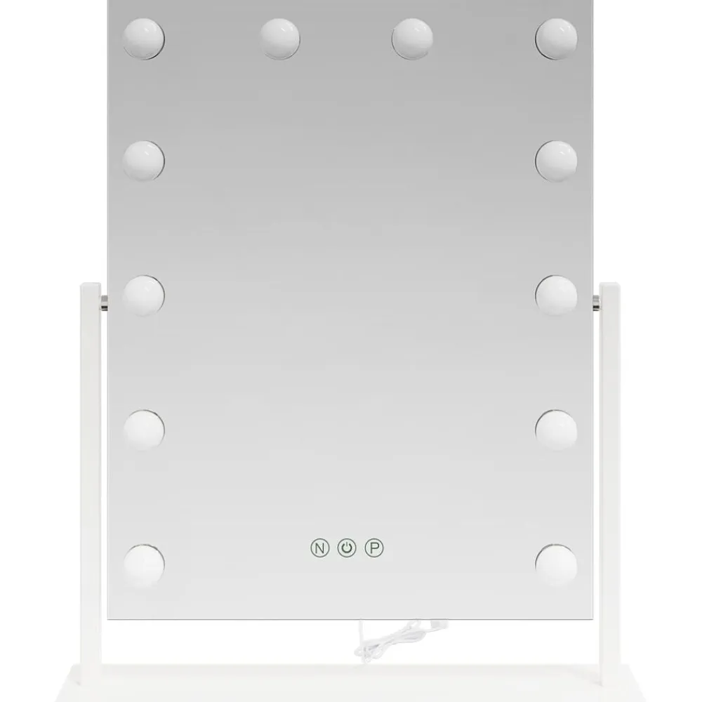vidaXL Salud Y Belleza-Espejo LED para Tocador 44 x 10 x 53 cm Vidrio y acero