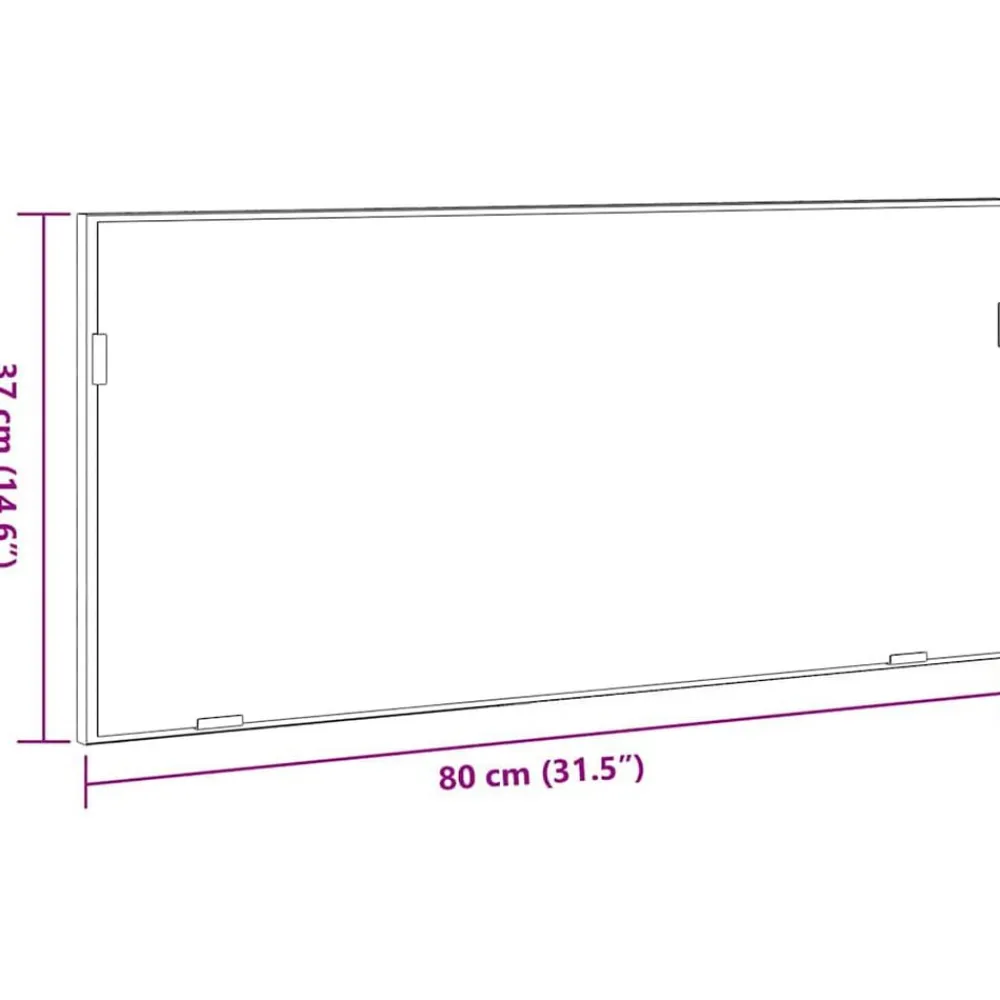 vidaXL Armarios Y Almacenamiento-Espejo Marrón 80 x 37 cm Vidrio y Madera Ingenierizada