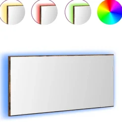 vidaXL Armarios Y Almacenamiento-Espejo Marrón 80 x 37 cm Vidrio y Madera Ingenierizada