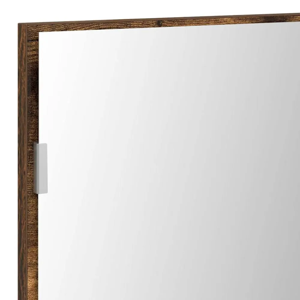 vidaXL Armarios Y Almacenamiento-Espejo Marrón 80 x 37 cm Vidrio y Madera Ingenierizada