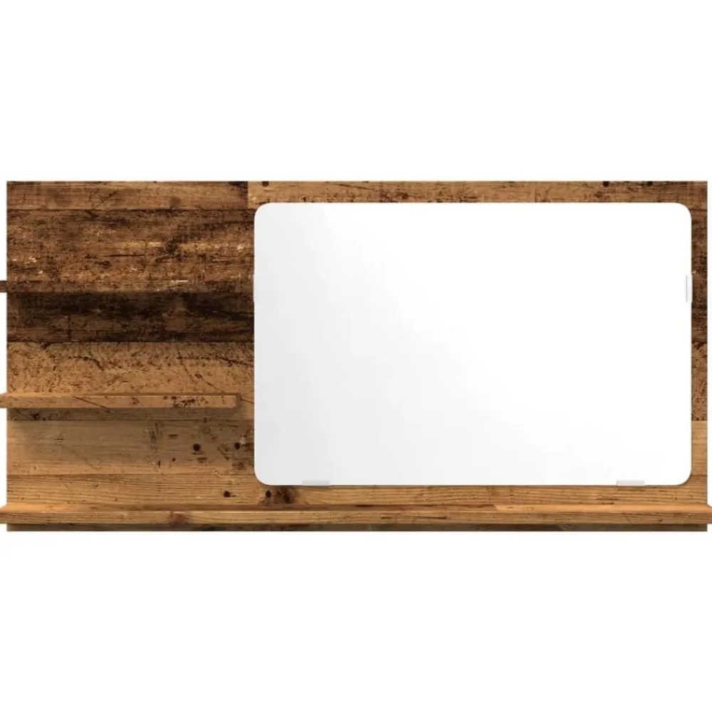 vidaXL Armarios Y Almacenamiento-Espejo mueble de baño madera ingeniería envejecida 90x11x45 cm