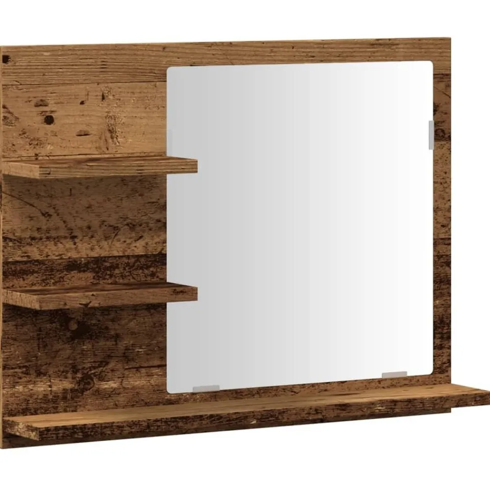 vidaXL Espejo mueble de cuarto de baño madera envejecida 60x10,5x45 cm Madera antigua Online