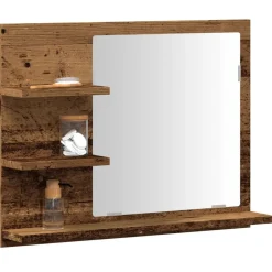 vidaXL Espejo mueble de cuarto de baño madera envejecida 60x10,5x45 cm Madera antigua Online