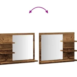 vidaXL Espejo mueble de cuarto de baño madera envejecida 60x10,5x45 cm Madera antigua Online