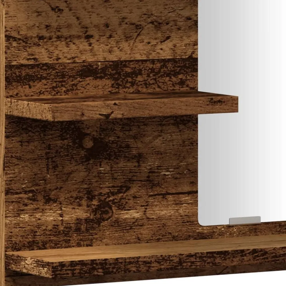 vidaXL Espejo mueble de cuarto de baño madera envejecida 60x10,5x45 cm Madera antigua Online