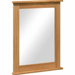 vidaXL Decoración-Espejo VIGO Marrón miel 55,5 x 5 x 70 cm Madera maciza de pino