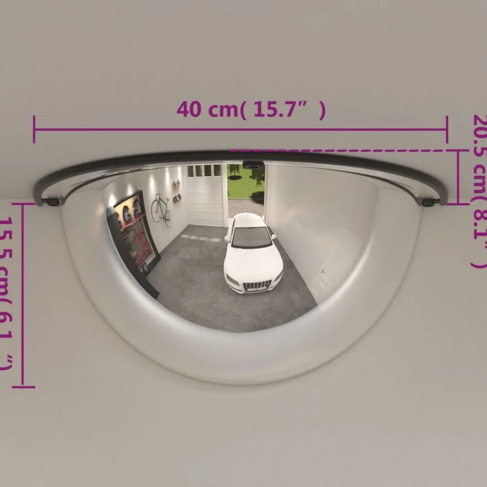 vidaXL Espejos de tráfico 2 unidades mitad combada acrílico Ø40 cm Clearance