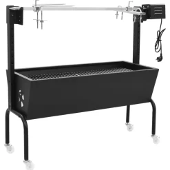 vidaXL Cocina Y Comedor-Espetón de asado/barbacoa eléctrica de acero inoxidable