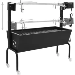 vidaXL Cocina Y Comedor-Espetón de asado/barbacoa eléctrica de acero inoxidable