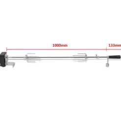 vidaXL Espetón para asados y barbacoa con motor acero 1000 mm Sale