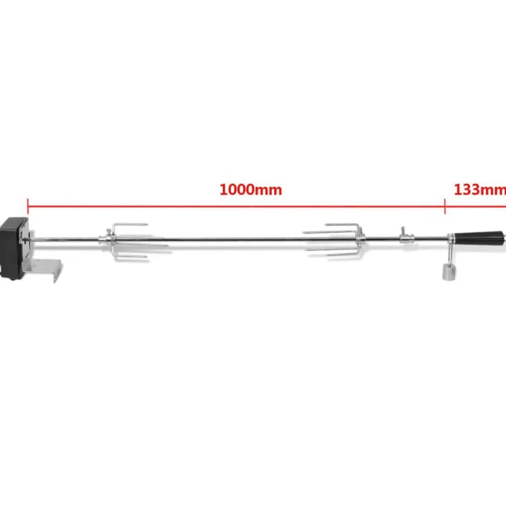 vidaXL Espetón para asados y barbacoa con motor acero 1000 mm Sale