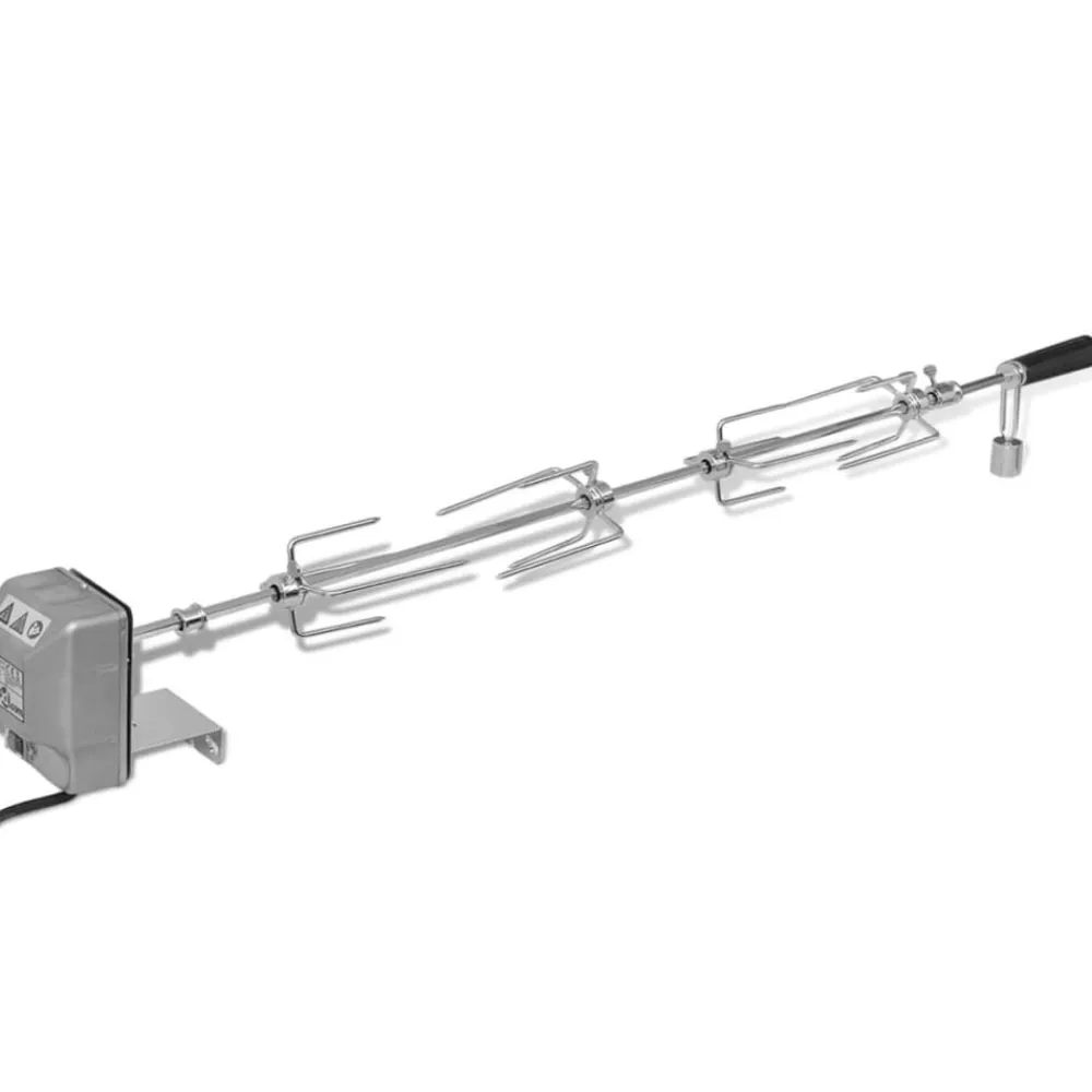 vidaXL Espetón para asados y barbacoa con motor acero 1000 mm Best