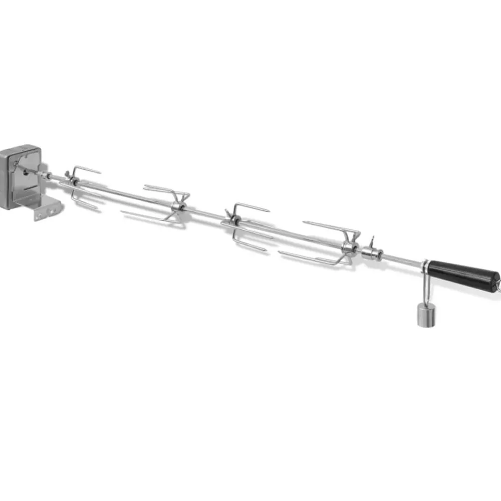 vidaXL Espetón para asados y barbacoa con motor acero 1000 mm Best