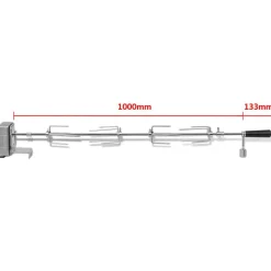 vidaXL Espetón para asados y barbacoa con motor acero 1000 mm Best