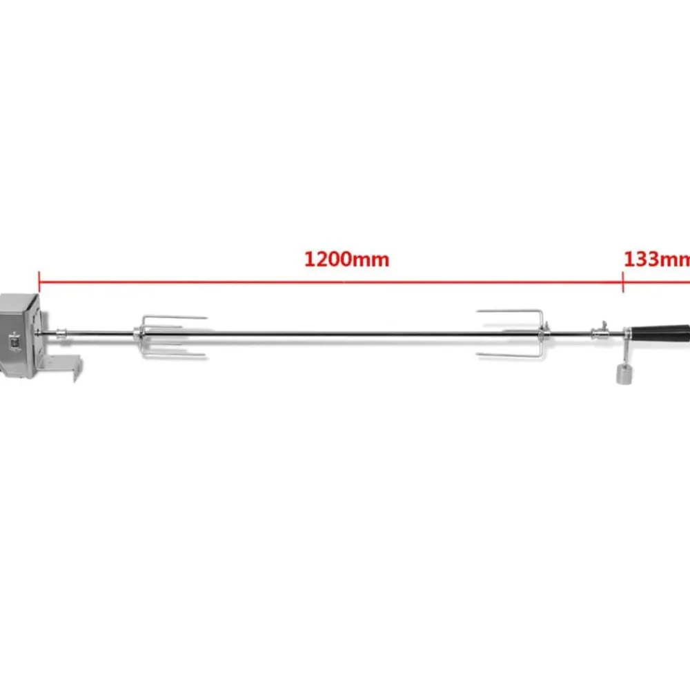 vidaXL Espetón para asados/barbacoa con motor profesional acero 1200 mm Sale