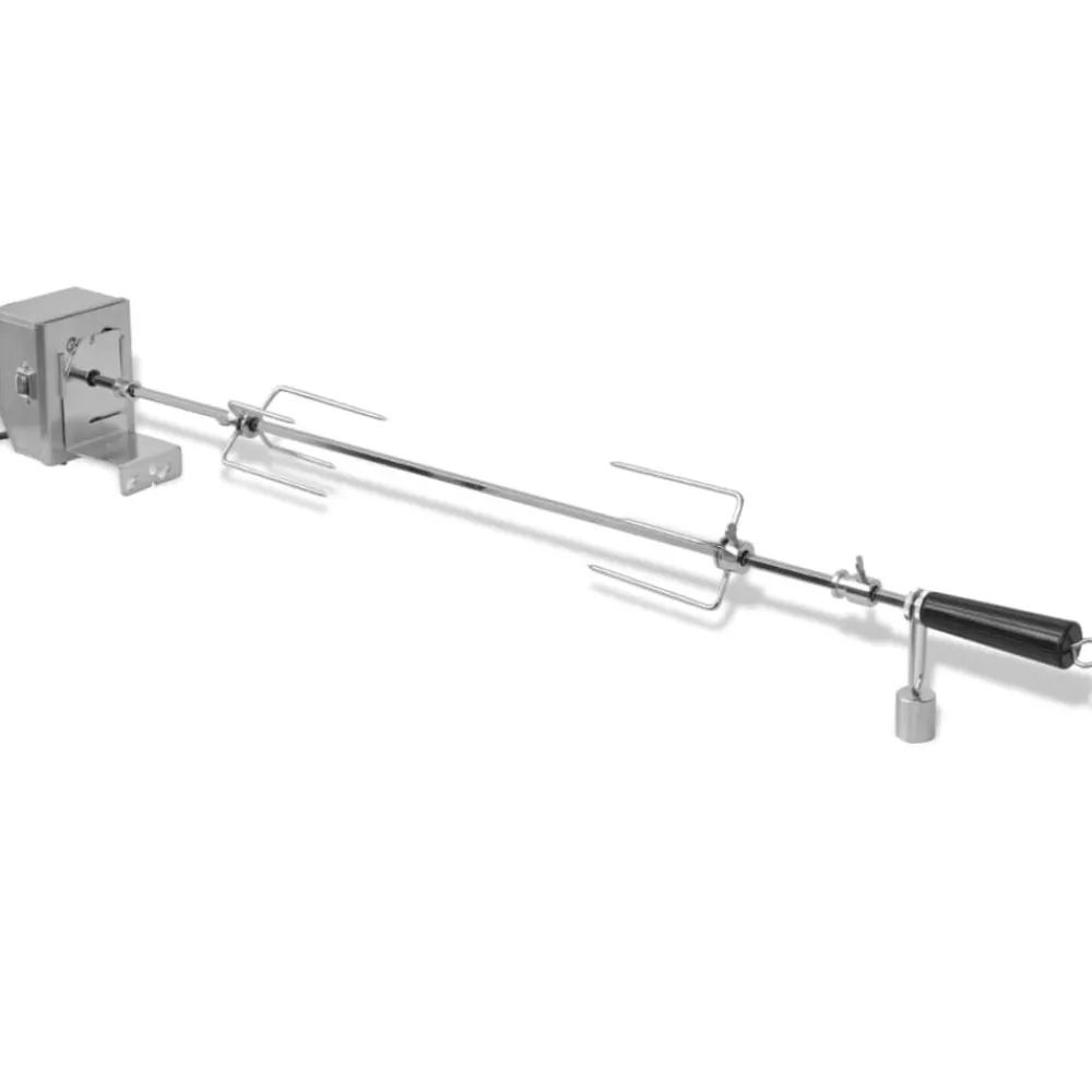 vidaXL Espetón para asados/barbacoa con motor profesional acero 900 mm