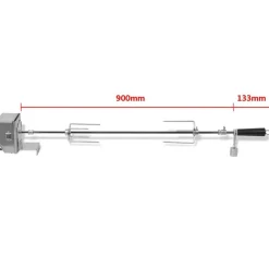 vidaXL Espetón para asados/barbacoa con motor profesional acero 900 mm