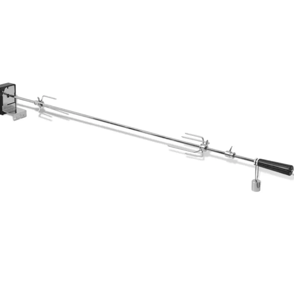 vidaXL Cocina Y Comedor-Espetón para asados y barbacoa con motor acero 1200 mm