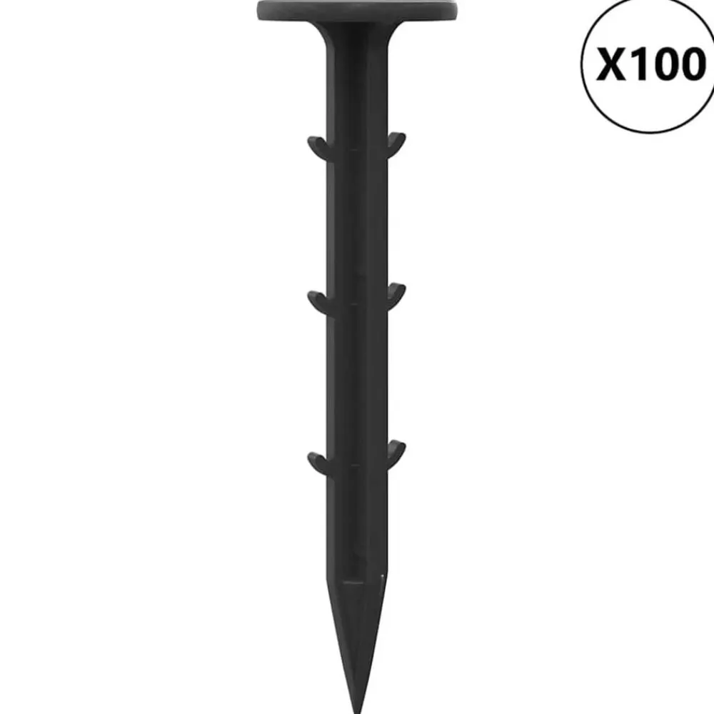 vidaXL Estacas para el suelo 100 pcs Negro Ø3 x 11 cm Plástico Online