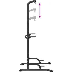vidaXL Estación de Dip de Torre de Potencia Negro 102 x 95 x 210 cm Clearance