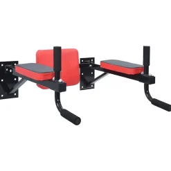 VidaXL Fitness Y Musculación-Estación de Fondos Negro y rojo 72,5 x 70 x 31 cm