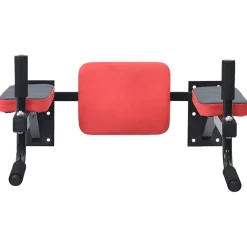 VidaXL Fitness Y Musculación-Estación de Fondos Negro y rojo 72,5 x 70 x 31 cm