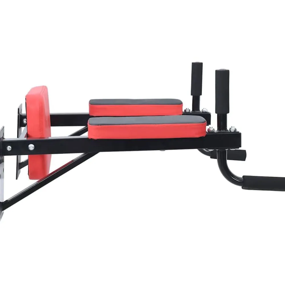 VidaXL Fitness Y Musculación-Estación de Fondos Negro y rojo 72,5 x 70 x 31 cm