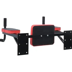 VidaXL Fitness Y Musculación-Estación de Fondos Negro y rojo 72,5 x 70 x 31 cm