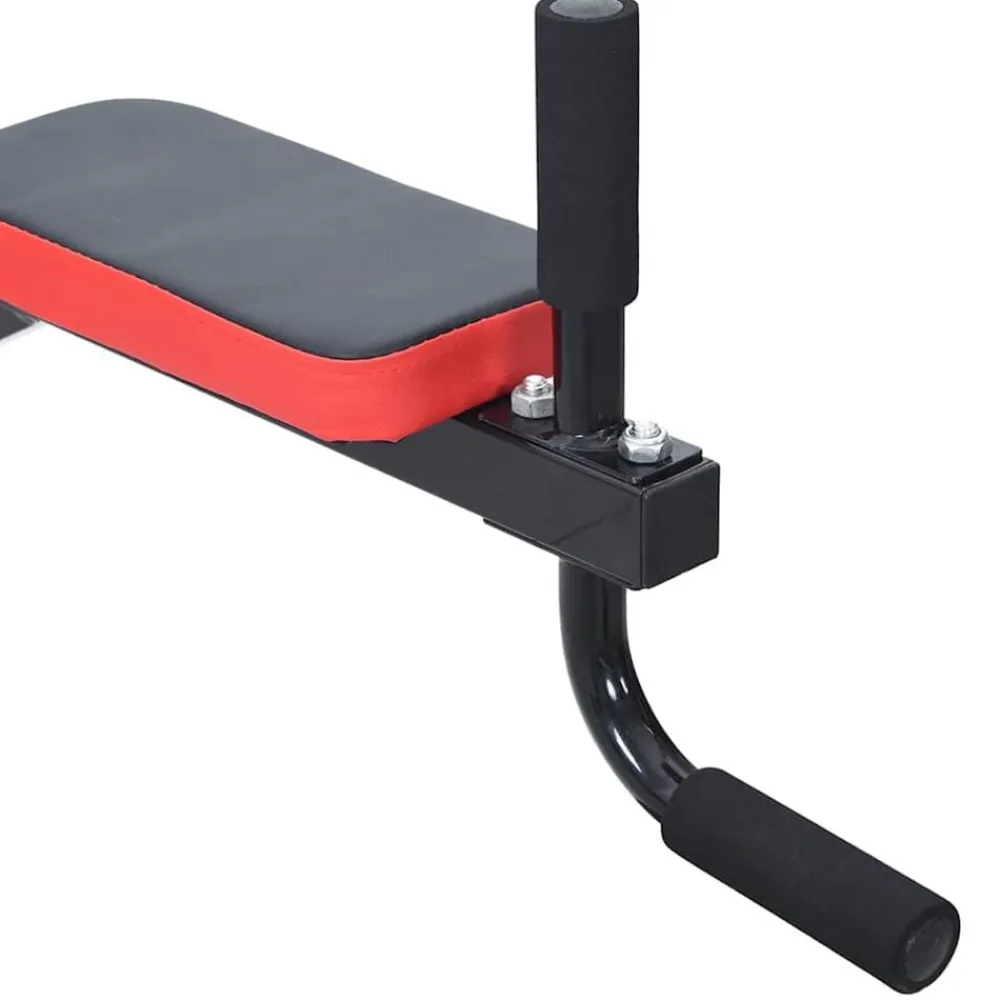 VidaXL Fitness Y Musculación-Estación de Fondos Negro y rojo 72,5 x 70 x 31 cm