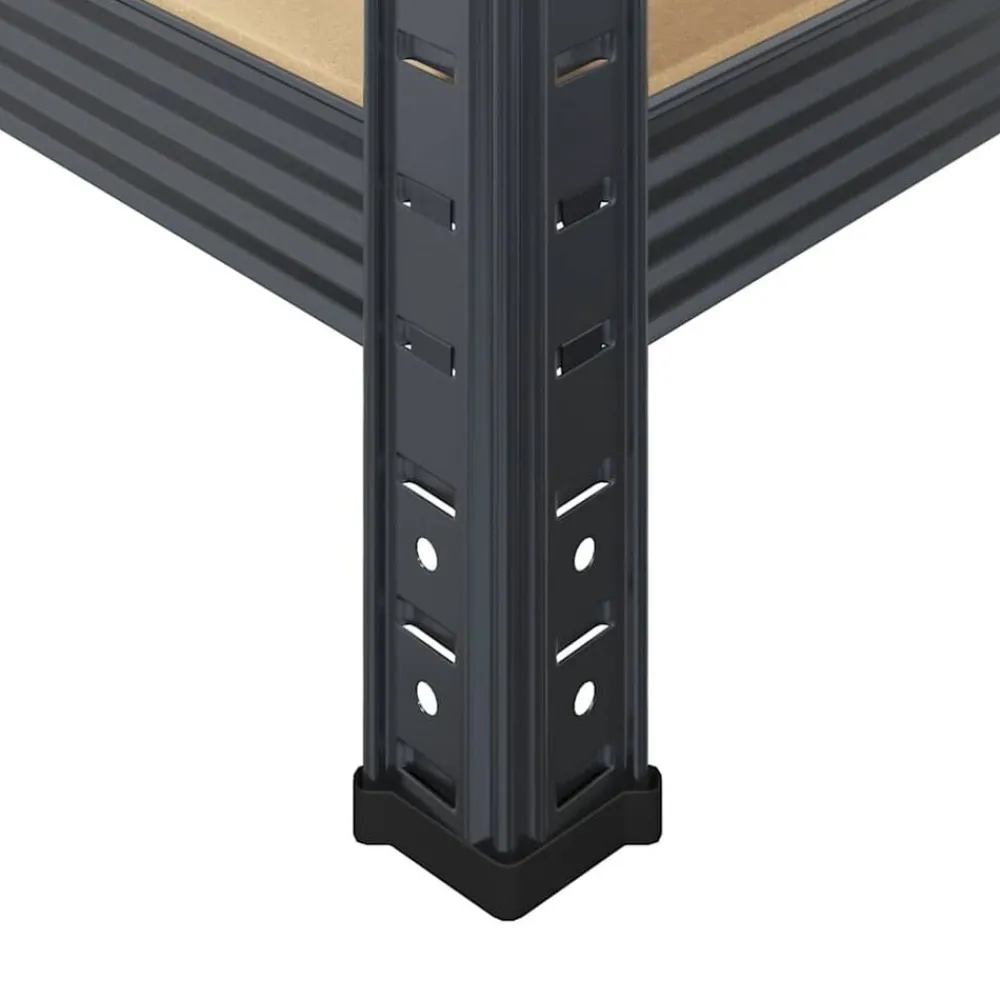vidaXL Almacenamiento Industrial-Estante almacenaje 5 niveles 2 uds acero y madera contrachapada