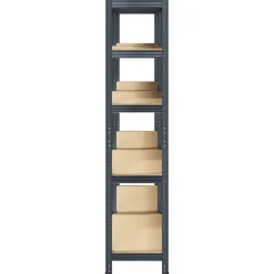 vidaXL Almacenamiento Industrial-Estante almacenaje 5 niveles 2 uds acero y madera contrachapada