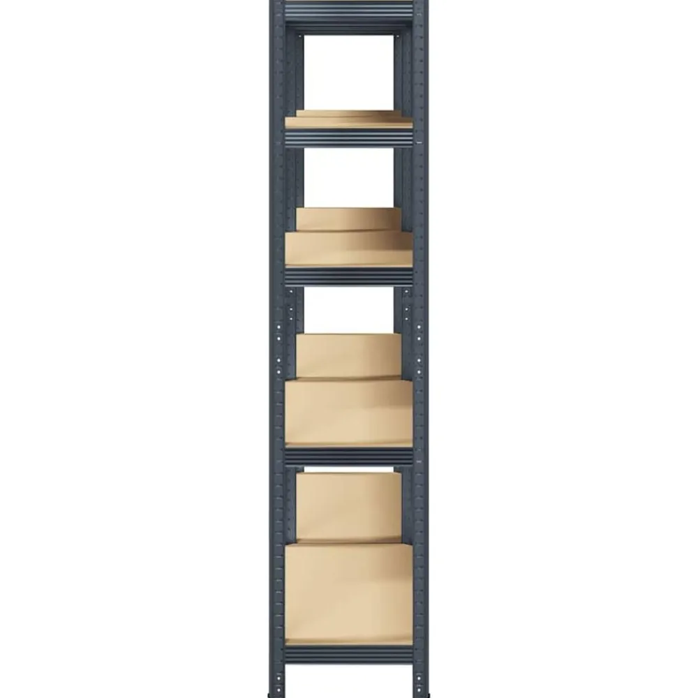 vidaXL Almacenamiento Industrial-Estante almacenaje 5 niveles 2 uds acero y madera contrachapada