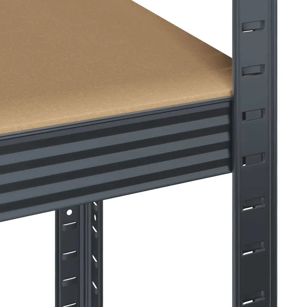 vidaXL Almacenamiento Industrial-Estante almacenaje 5 niveles 2 uds acero y madera contrachapada