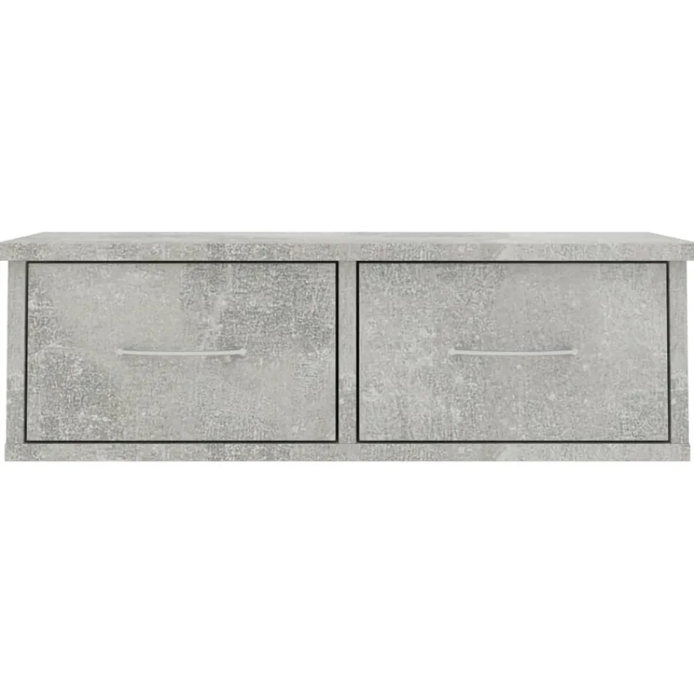 vidaXL Estanterías-Estante cajones para pared contrachapada hormigón 60x26x18,5cm